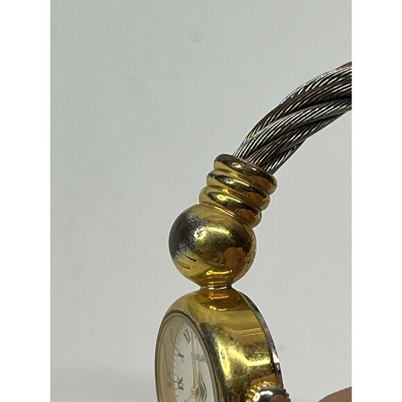 Sukura Quartz Womens Watch Twisted Cable Band Silver Gold Tone Not Working - Picture 10 of 13